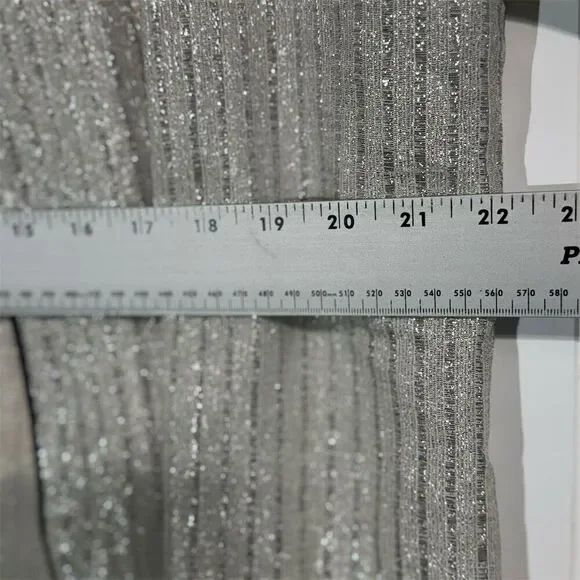Vintage Caribou Shimmer Cardigan Size 18 | Silver Metallic Ribbed Disco Jacket - Picture 5 of 8
